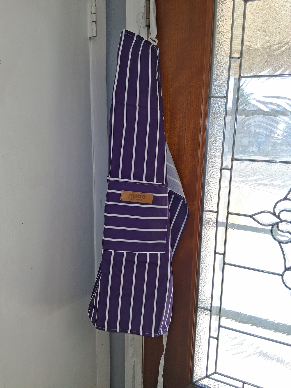 Metro Purple and White Striped Kitchen Apron